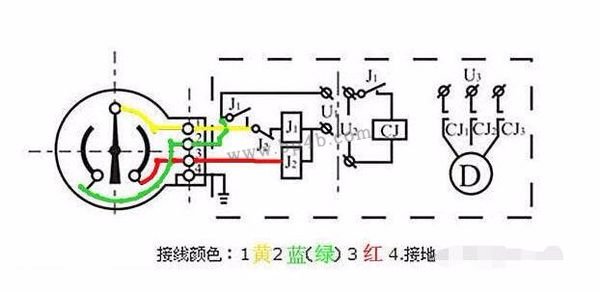 電接點(diǎn)壓力表接線電路圖